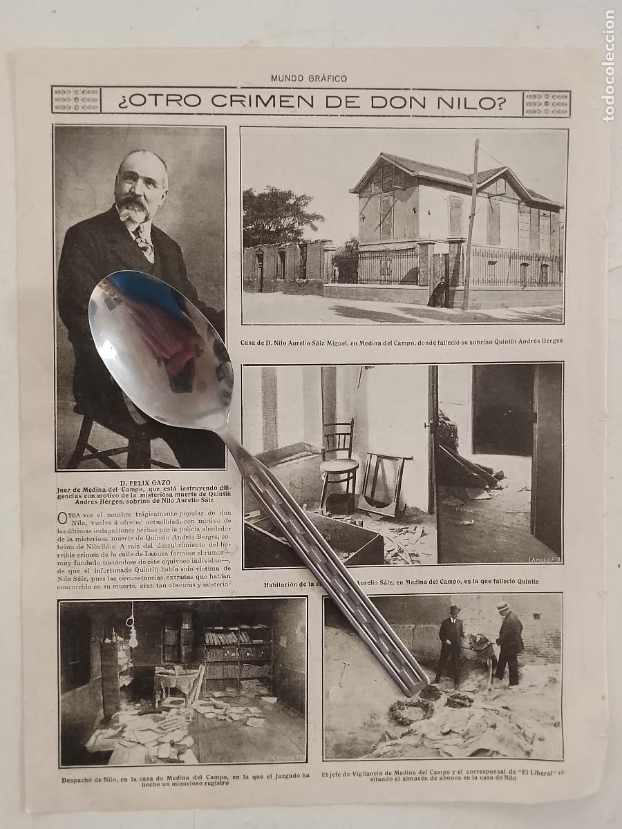 Collection Magazines and Newspapers: hoja a&ntilde;o 1915/1916 -CRIMEN DE DON NILO AURELIO SAIZ MIGUEL MEDINA DEL CAMPO JUEZ FELIX GAZO