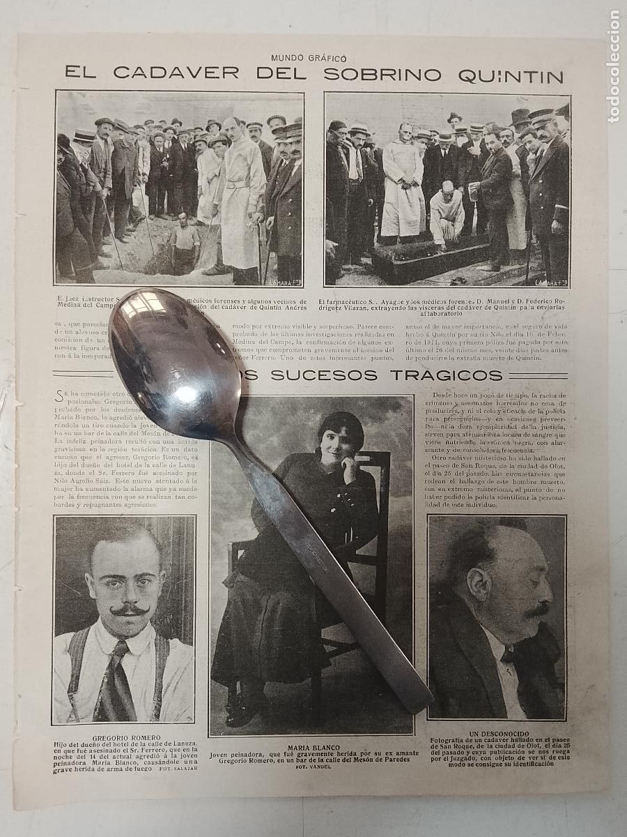 Collection Magazines and Newspapers: hoja a&ntilde;o 1915/1916 - CADACER SOBRINO QUINTIN - FOTO CADAVER - MARIA BLANCO PEINADORA GREGORIO ROMERO