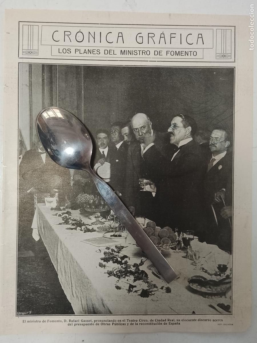 Coleccionismo de revistas y peri&oacute;dicos: hoja a&ntilde;o 1915/1916 - MINISTRO DE FOMENTO RAFAEL GASSET TEATRO CIRCO CIUDAD REAL