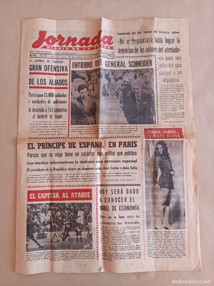 Coleccionismo de revistas y peri&oacute;dicos: PERI&Oacute;DICO JORNADA 26 DE OCTUBRE DE 1970