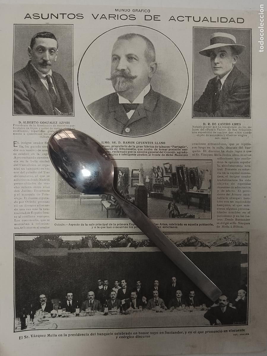 Coleccionismo de revistas y peri&oacute;dicos: hoja a&ntilde;o 1915/1916 - VAZQUEZ MELLA SANTANDER - OVIEDO EXPO BELLA ARTES CASTRO CIRES CIFUENTES LLANO