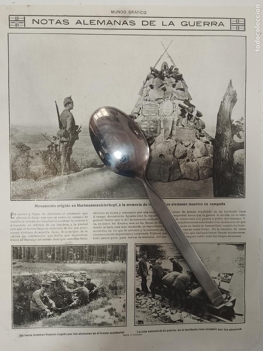 Coleccionismo de revistas y peri&oacute;dicos: hoja a&ntilde;o 1915/1916 - GUERRA ALEMANIA HARTMANNSSOICLERHOPF SOLDADOS LANCHA LANZA BOMBAS