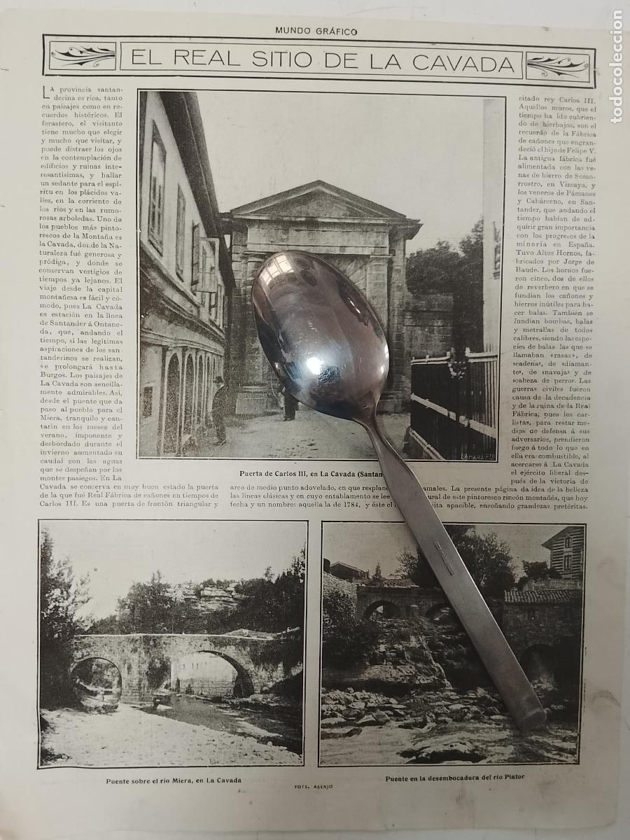 Coleccionismo de revistas y peri&oacute;dicos: hoja a&ntilde;o 1915/1916 - SANTANDER LA CAVADA PUERTA Y PUENTES