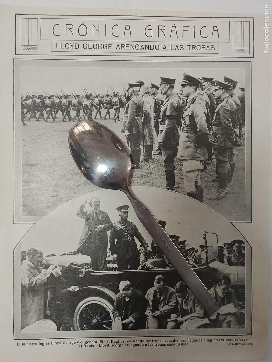 Coleccionismo de revistas y peri&oacute;dicos: hoja a&ntilde;o 1915/1916 - EJERCITO MILITAR TROPAS LLOYD GEORGE GENERAL SIR S. HUGHES CANADIENSES