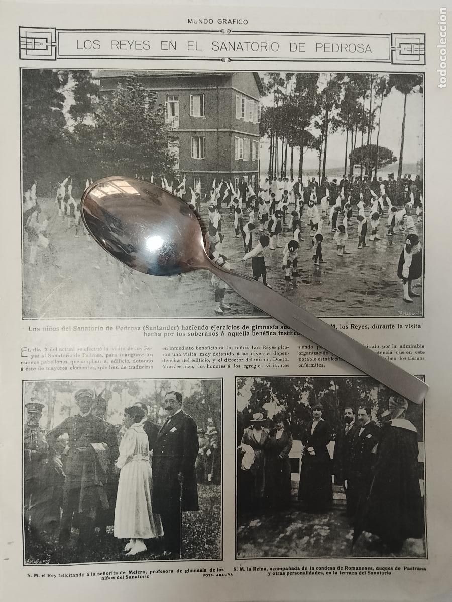 Coleccionismo de revistas y peri&oacute;dicos: hoja a&ntilde;o 1915/1916 - VISITA DE LOS REYES A LOS NI&Ntilde;OS DEL SANATORIO DE PEDROSA EN SANTANDER