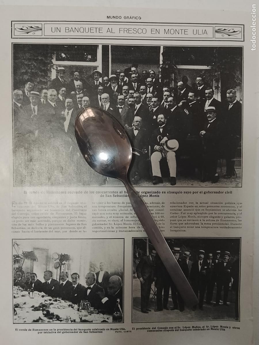 Coleccionismo de revistas y peri&oacute;dicos: hoja a&ntilde;o 1915/1916 - GUERRA - MONTE ULIA CONDE DE ROMANONES GOVERNADOR CIVIL DE SAN SEBASTIAN MONIS