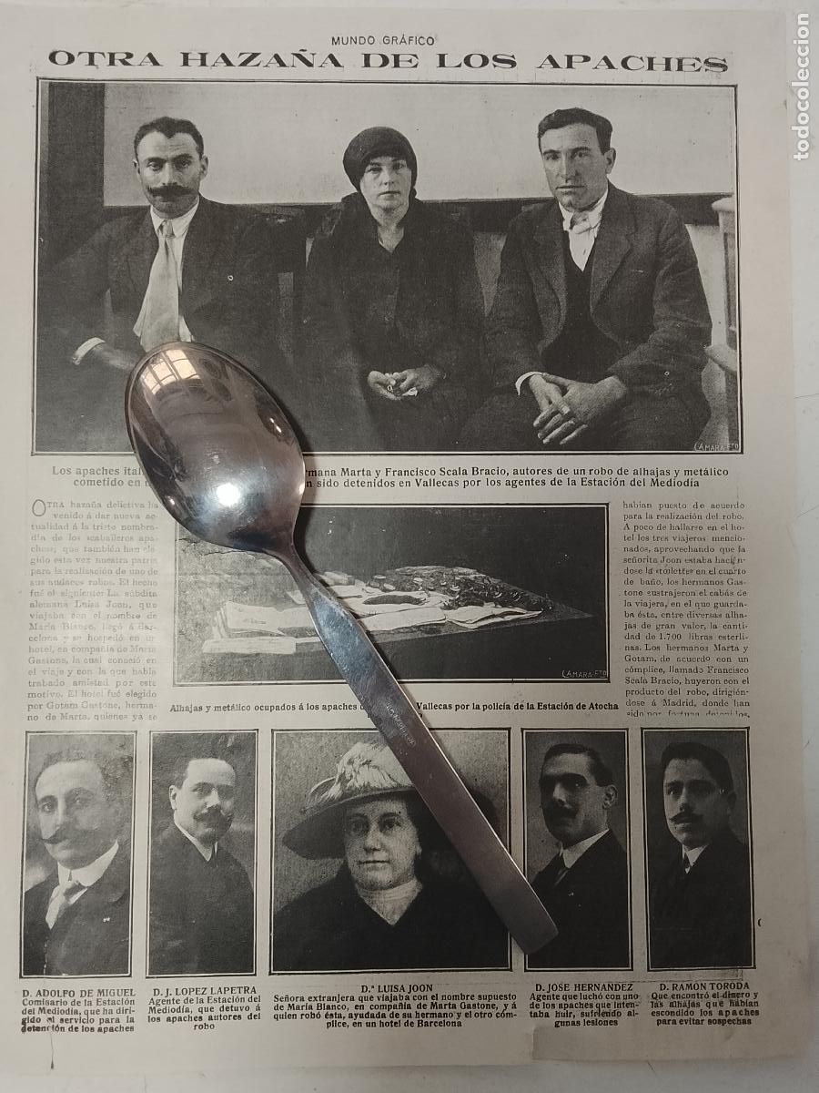 Coleccionismo de revistas y peri&oacute;dicos: hoja a&ntilde;o 1915/1916 - ROBO ALHAJAS APACEHES ITALIANOS - ESTACION DE MEDIODIA AGENTES
