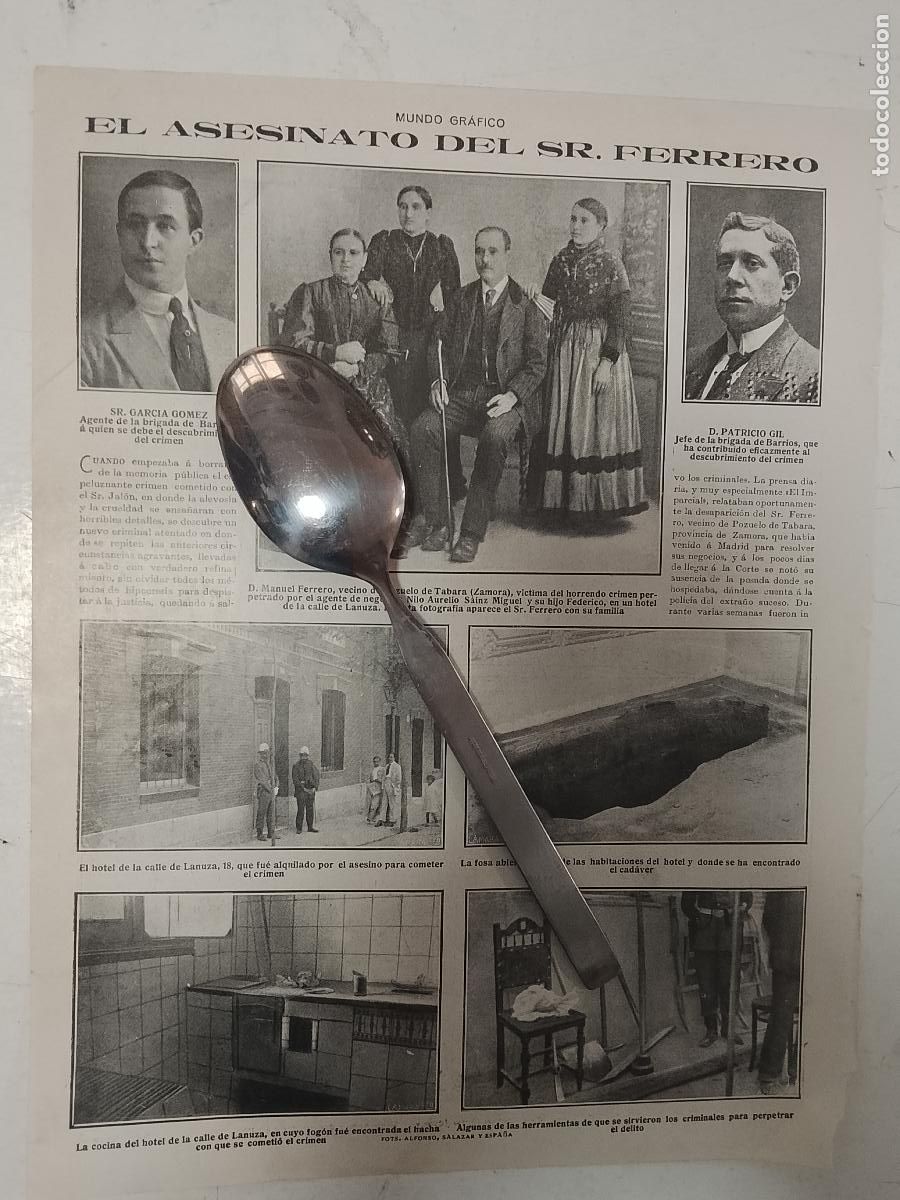 Coleccionismo de revistas y peri&oacute;dicos: hoja a&ntilde;o 1915/1916 - ASESINATO SR. FERRERO. POZUELO DE TABARA ZAMORA FOSA . HERRAMIENTAS