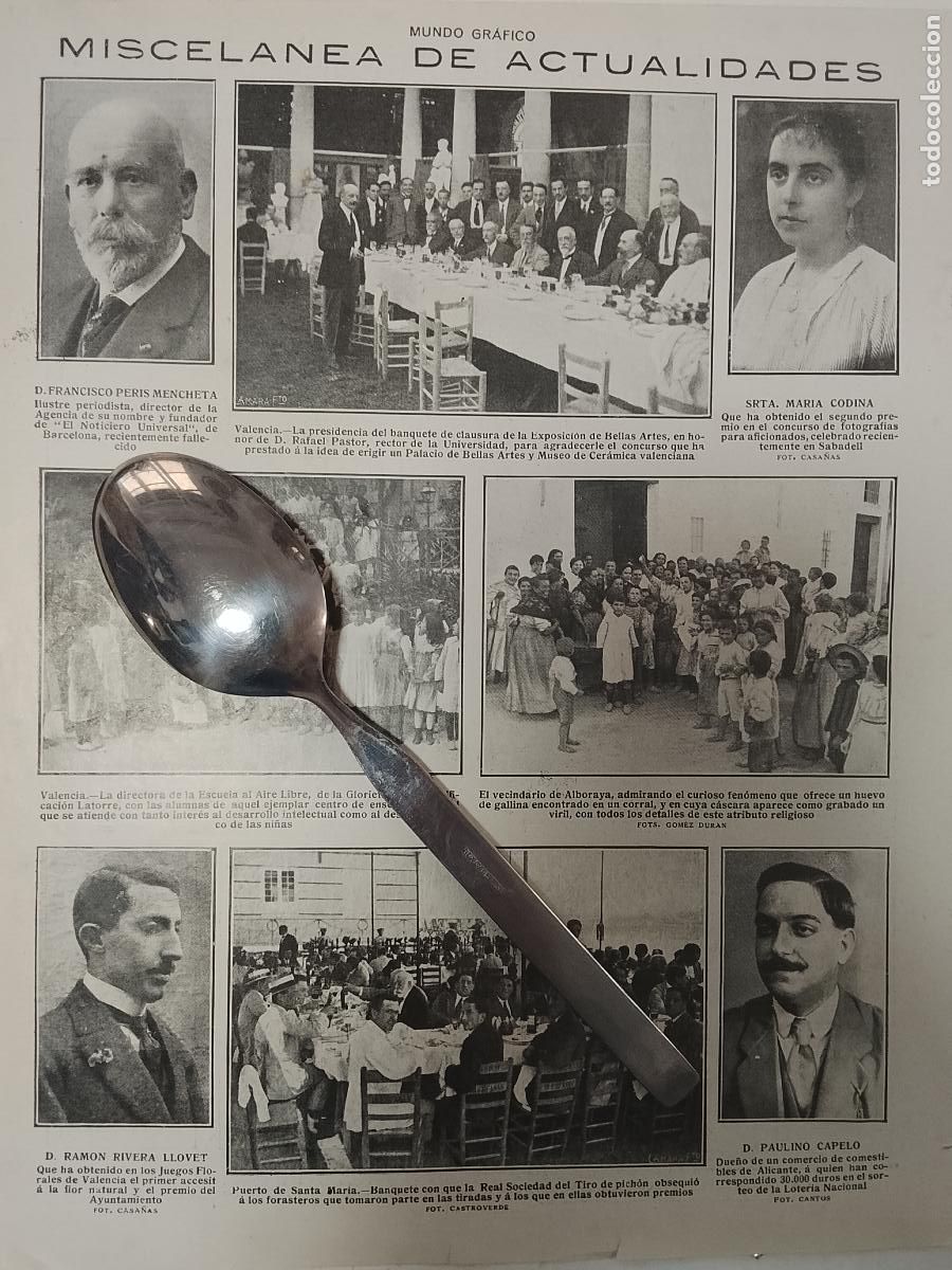 Coleccionismo de revistas y peri&oacute;dicos: hoja a&ntilde;o 1915/1916 - VALENCIA BANQUETE ESCUELA ALBORAYA - PUERTO SANTA MARIA SOCIEDAD TIRO PICHON