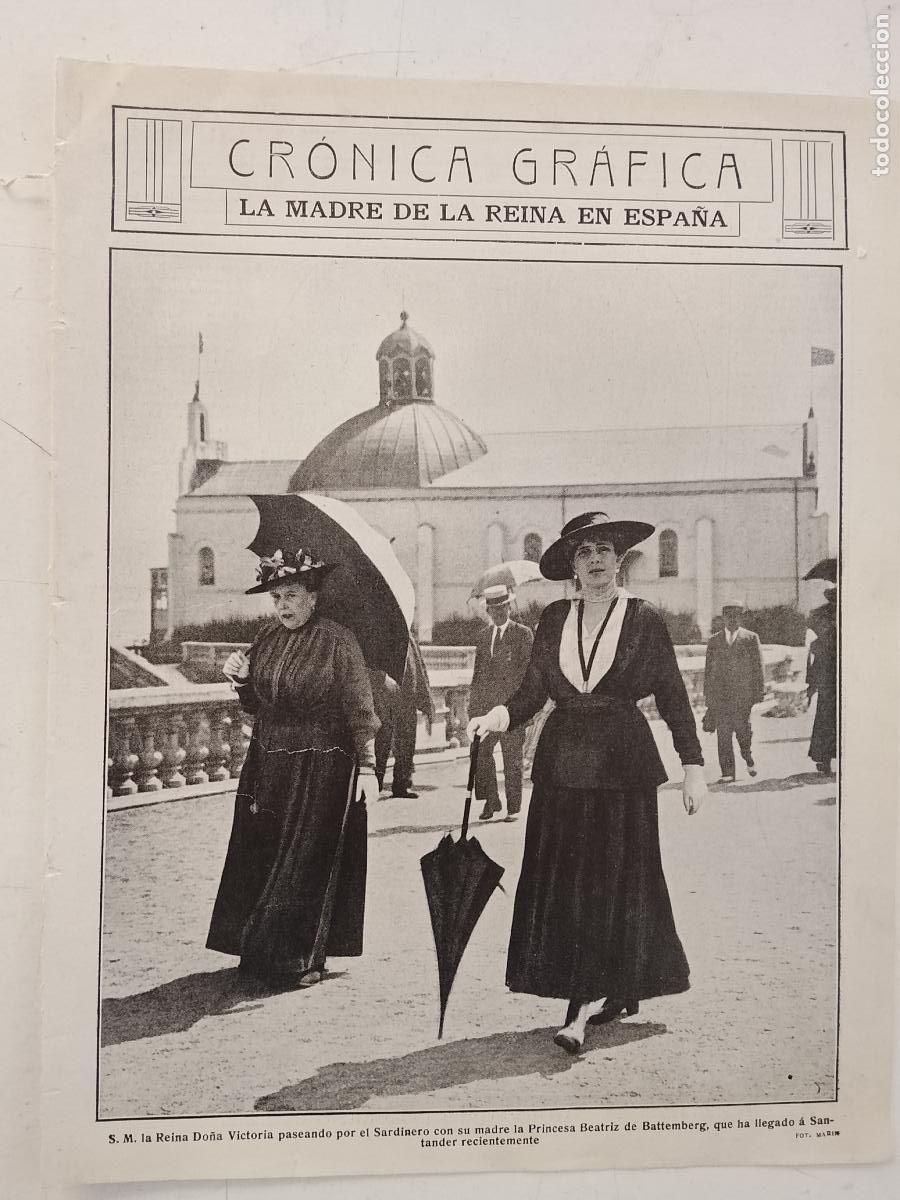 Coleccionismo de revistas y peri&oacute;dicos: hoja a&ntilde;o 1915/1916 - REINA VICTORIA ESPA&Ntilde;A SANTANDER EL SARDINERO PRINCESA BEATRIZ BATTEMBERG SANTAN