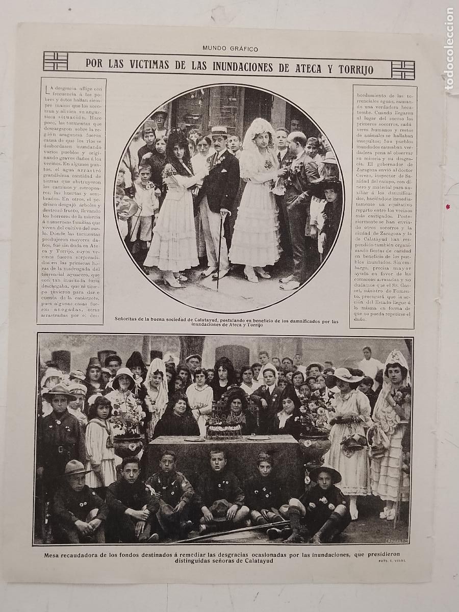Coleccionismo de revistas y peri&oacute;dicos: hoja a&ntilde;o 1915/1916 - SE&Ntilde;ORITAS DE MANTILLA ESPA&Ntilde;OLA - INUNDACIONES ATECA Y TORRIJO &iquest; SCOUTS ?