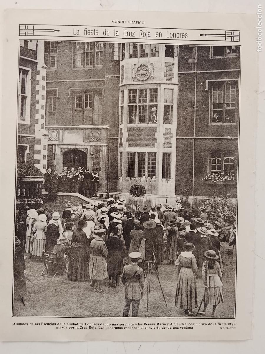 Coleccionismo de revistas y peri&oacute;dicos: hoja a&ntilde;o 1915/1916 - LA FIESTA DE LA CRUZ ROJA EN LONDRES SERENATA