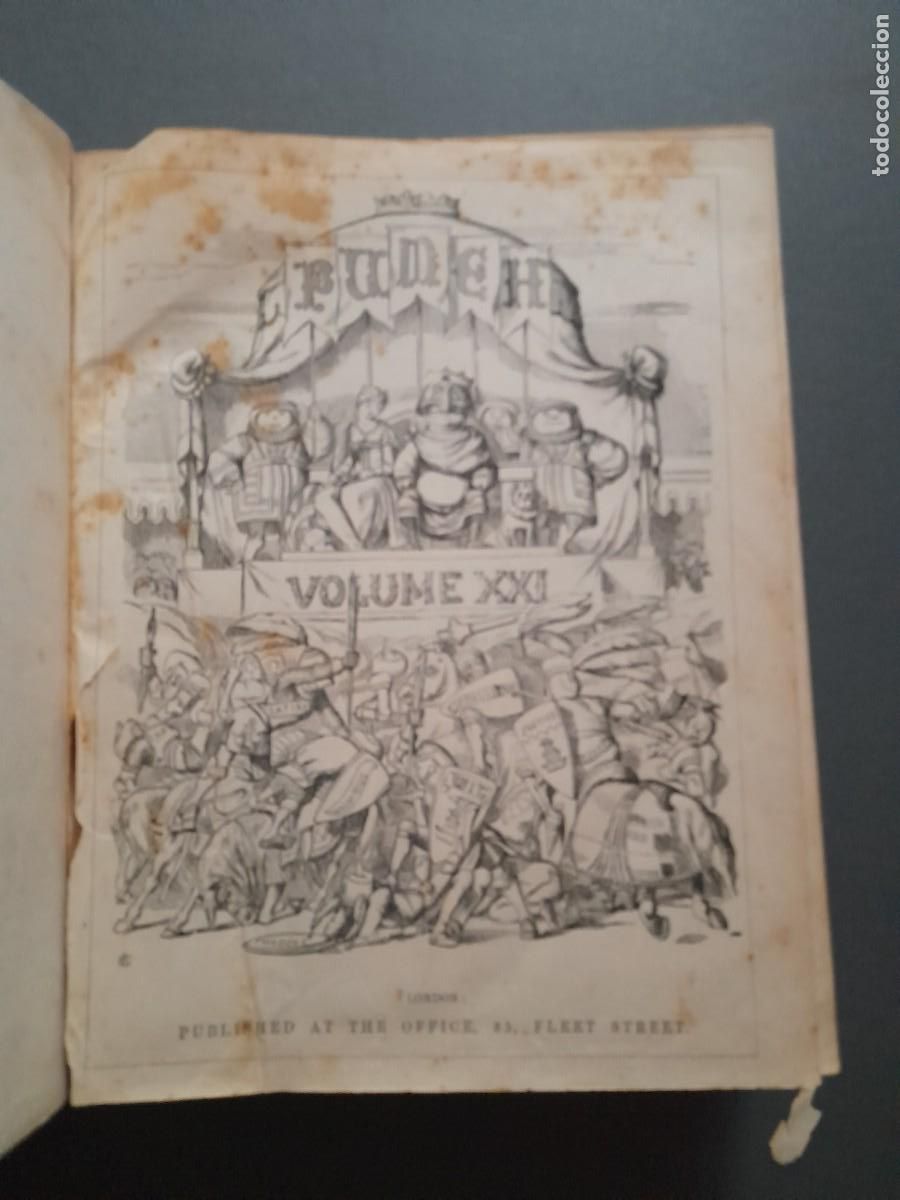 Coleccionismo de revistas y peri&oacute;dicos: Revista brit&aacute;nica punch, vol 21-24, 1851- 1853, lomo de cuero
