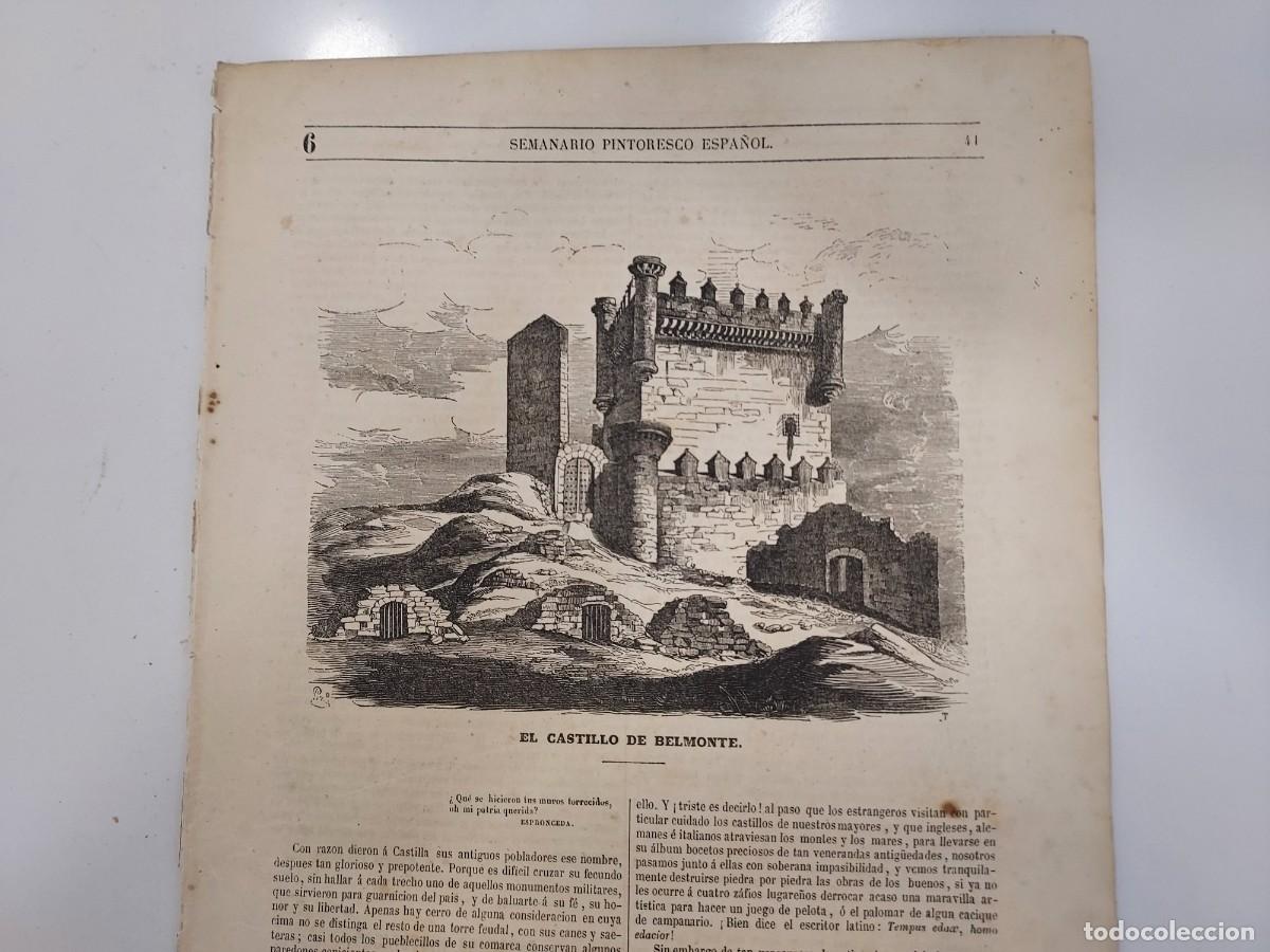 Coleccionismo de revistas y peri&oacute;dicos: SEMANARIO PINTORESCO ESPA&Ntilde;OL 1851 6. CASTILLO DE BELMONTE (de Campos, Palencia), Garc&iacute;a Escobar