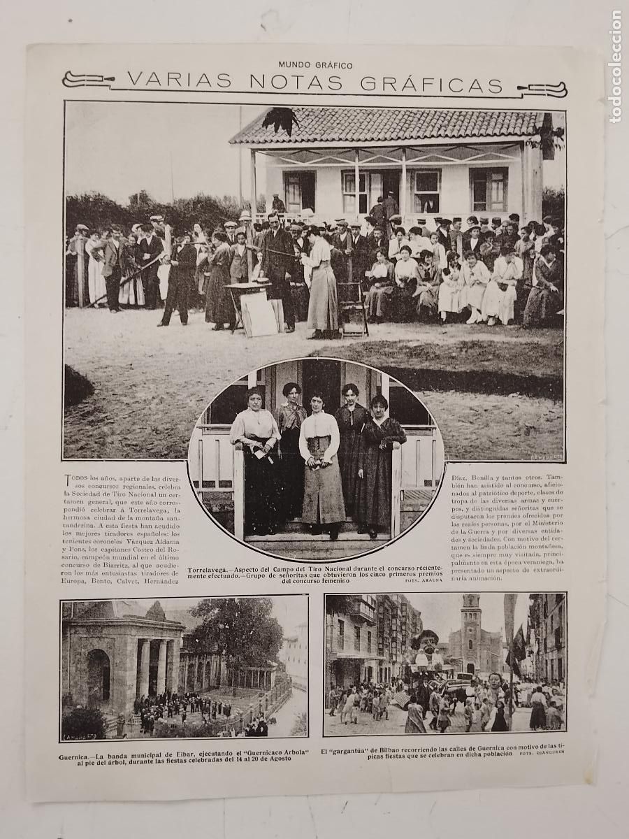 Coleccionismo de revistas y peri&oacute;dicos: hoja a&ntilde;o 1915/1916 - FAMILIA REAL REGATA SANTANDER AUTORIDADES PRINCIPE DE ASTURIAS