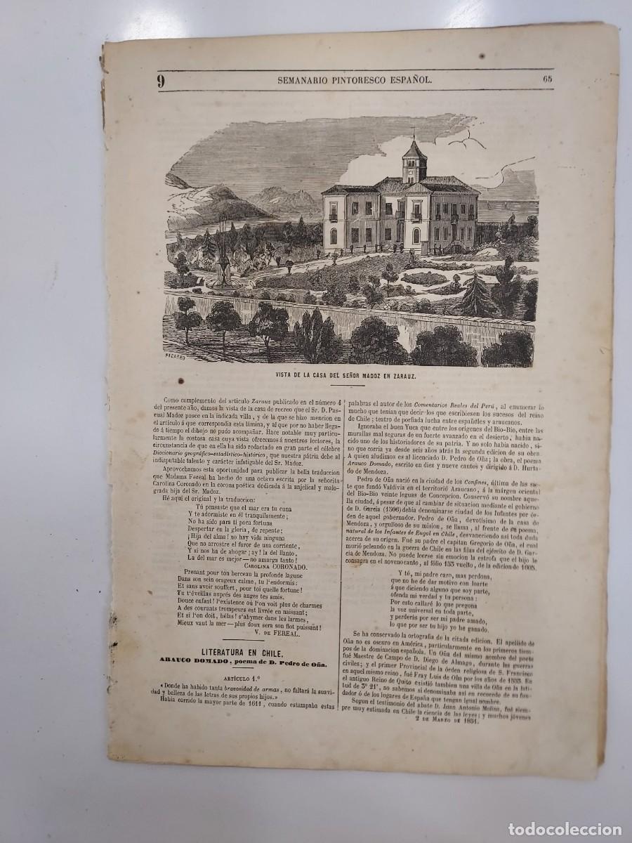 Coleccionismo de revistas y peri&oacute;dicos: SEMANARIO PINTORESCO ESPA&Ntilde;OL 1851 9. MADOZ ZARAUZ FIGARO, MEDINA RIOSECO VALLADOLID FERNAN CABALLERO