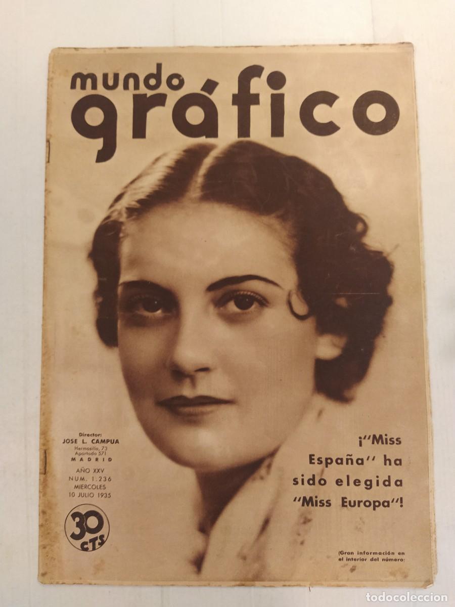 Coleccionismo de revistas y peri&oacute;dicos: MUNDO GRAFICO-A&Ntilde;O 1935-ESTAFA HOTEL BARCELONA-PRESO ESTUDIANTE-FABRICA QUIROS-INCENDIO ECIJA-JALIFA