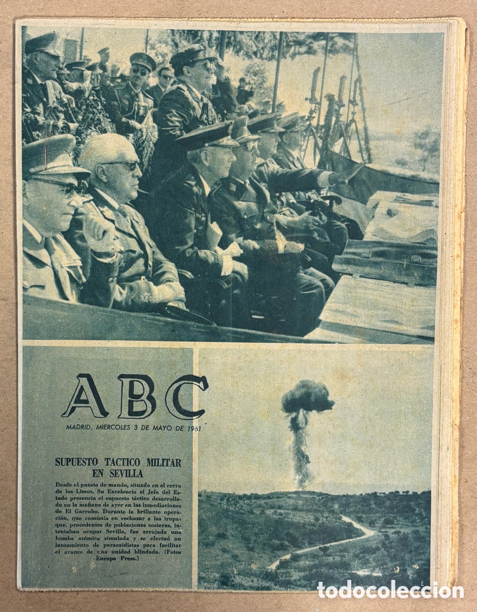 Coleccionismo de revistas y peri&oacute;dicos: ABC (3 DE MAYO DE 1961). SUPUESTO T&Aacute;CTICO MILITAR EN SEVILLA,&hellip;
