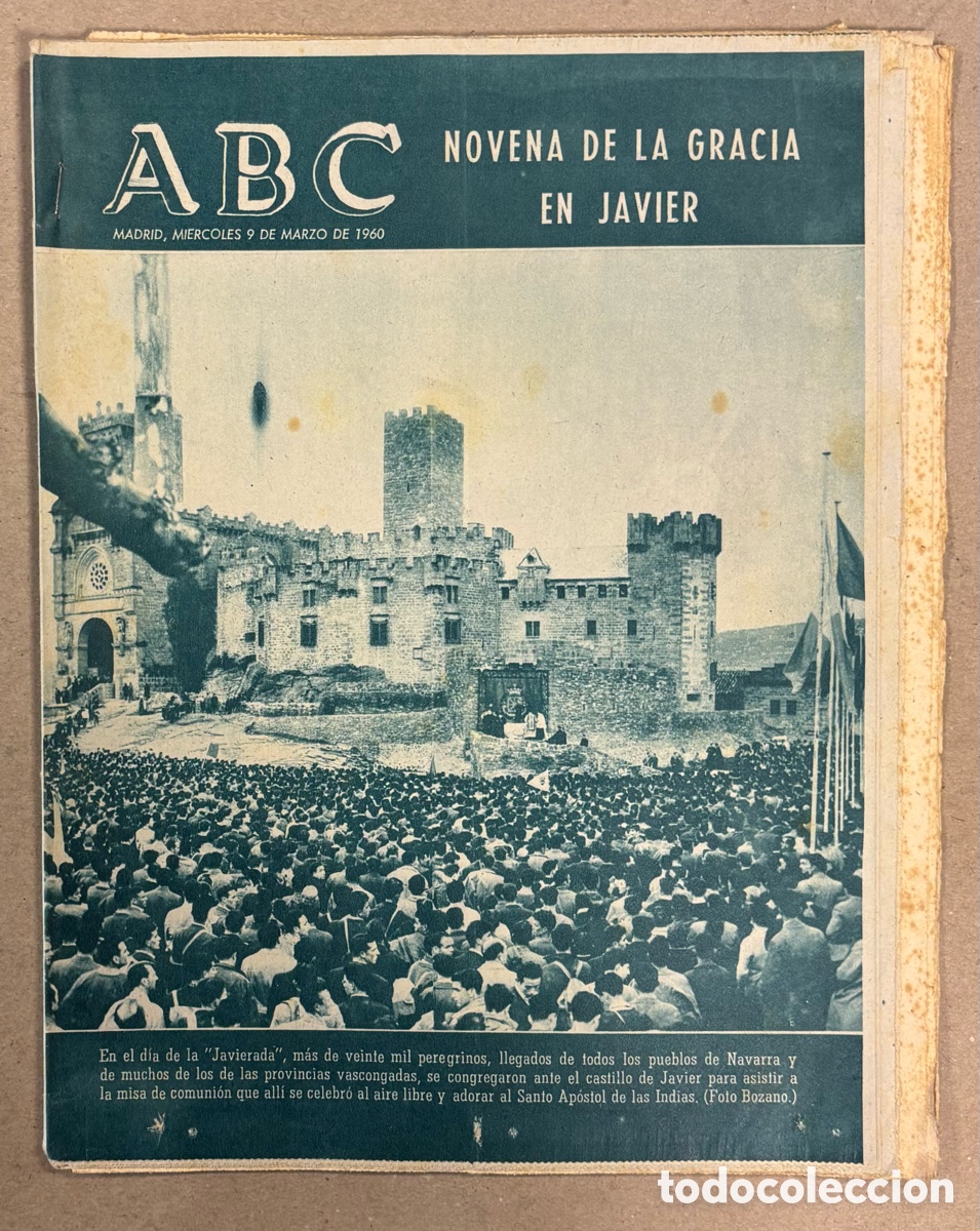 Coleccionismo de revistas y peri&oacute;dicos: ABC (9 DE MARZO DE 1960). JAVIERADA, NOVENA DE LA GRACIA EN JAVIER,,,,