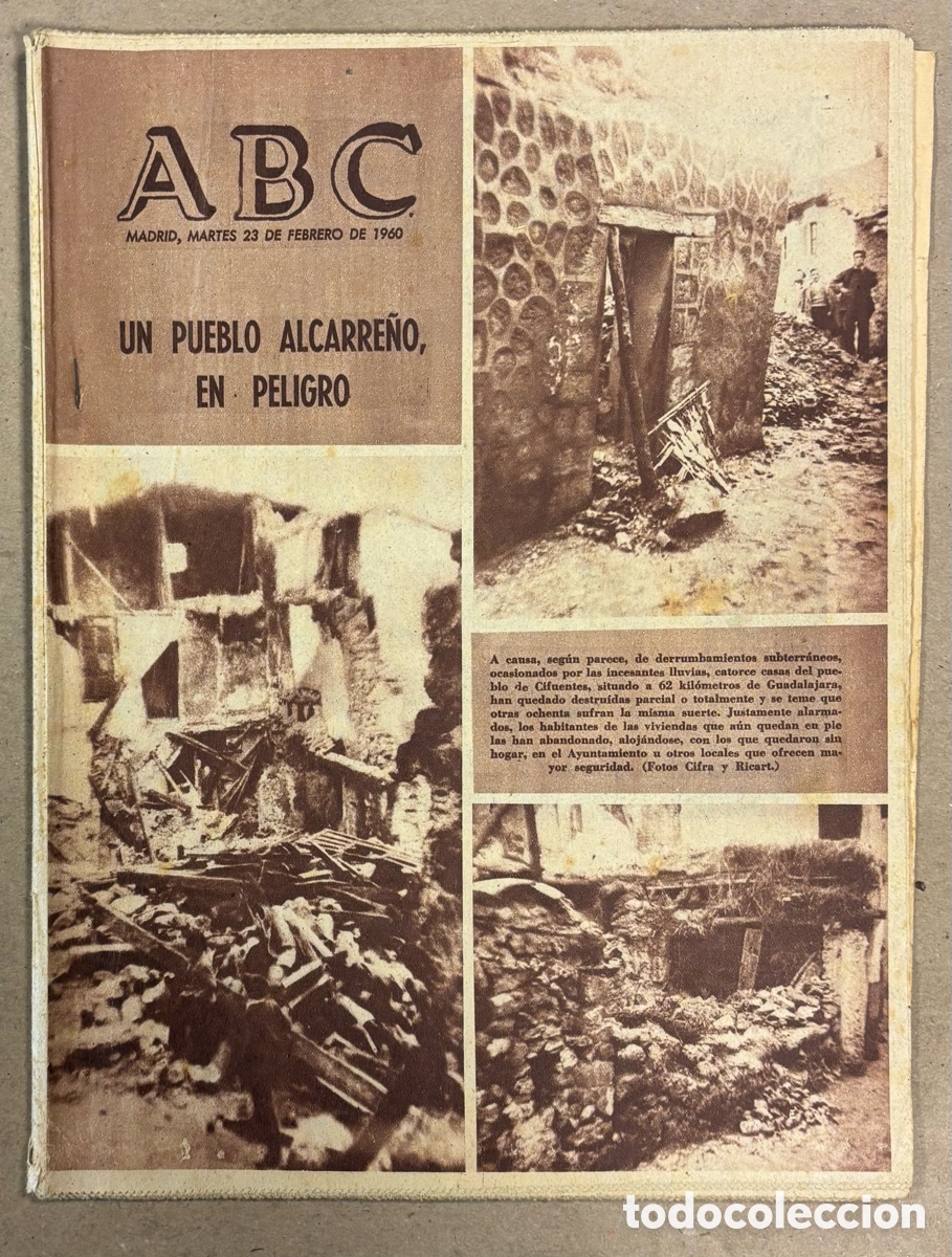 Coleccionismo de revistas y peri&oacute;dicos: ABC (23 DE FEBRERO DE 1960). CIFUENTES: UN PUEBLO ALCARRE&Ntilde;O EN PELIGRO,&hellip;
