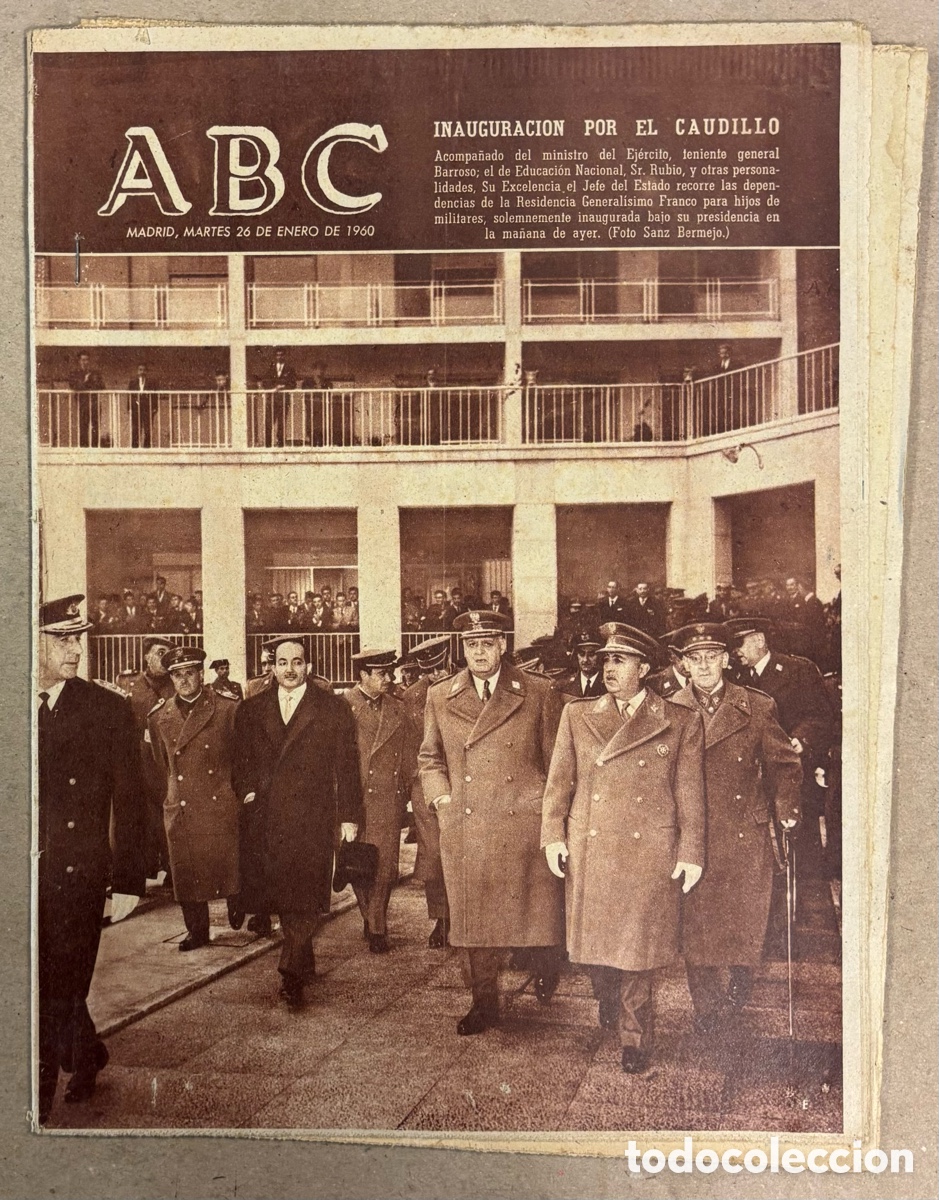 Coleccionismo de revistas y peri&oacute;dicos: ABC (26 DE ENERO DE 1960). INAUGURACI&Oacute;N DE LA RESIDENCIA GENERALISIMO FRANCO PARA HIJOS DE MILITARES