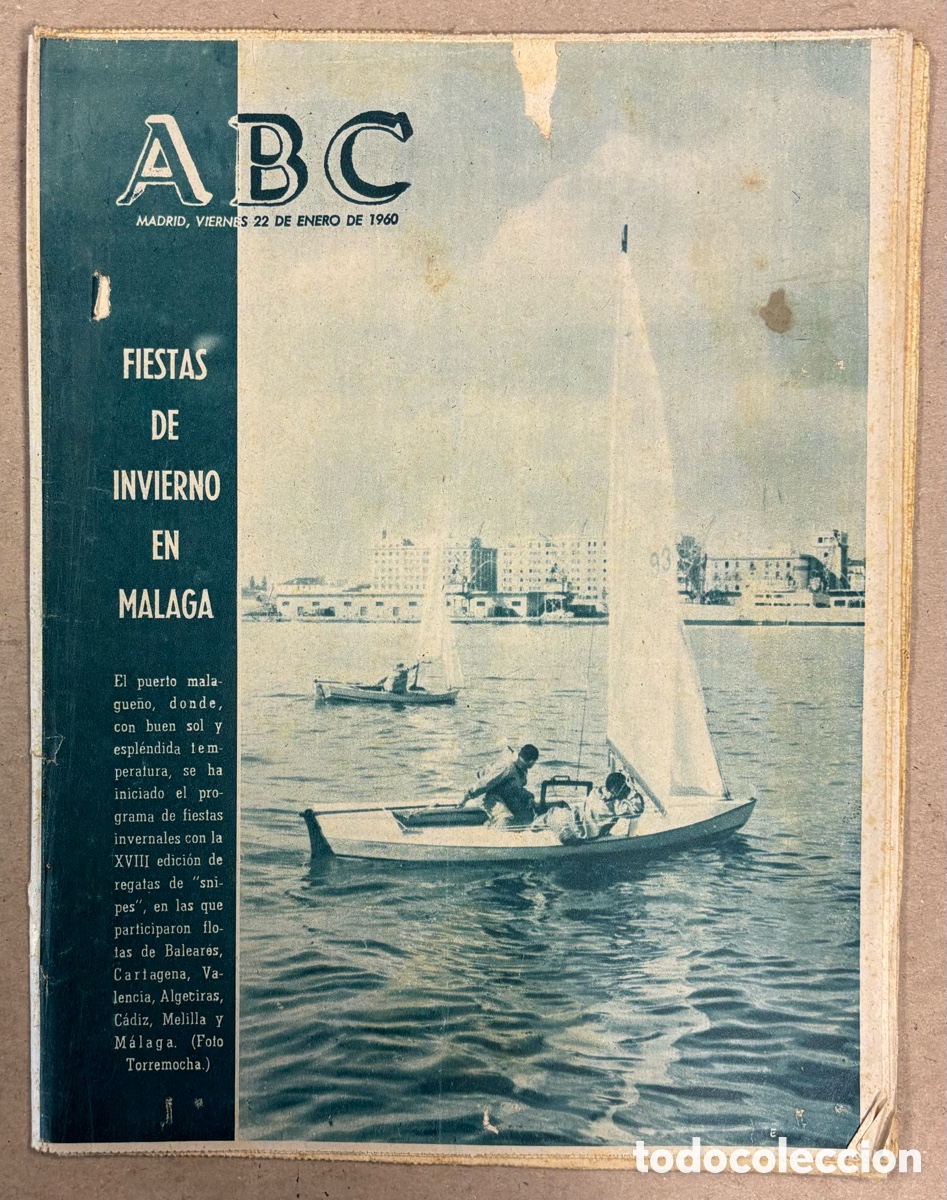 Coleccionismo de revistas y peri&oacute;dicos: ABC (22 DE ENERO DE 1960). FIESTAS DE INVIERNO EN M&Aacute;LAGA,..
