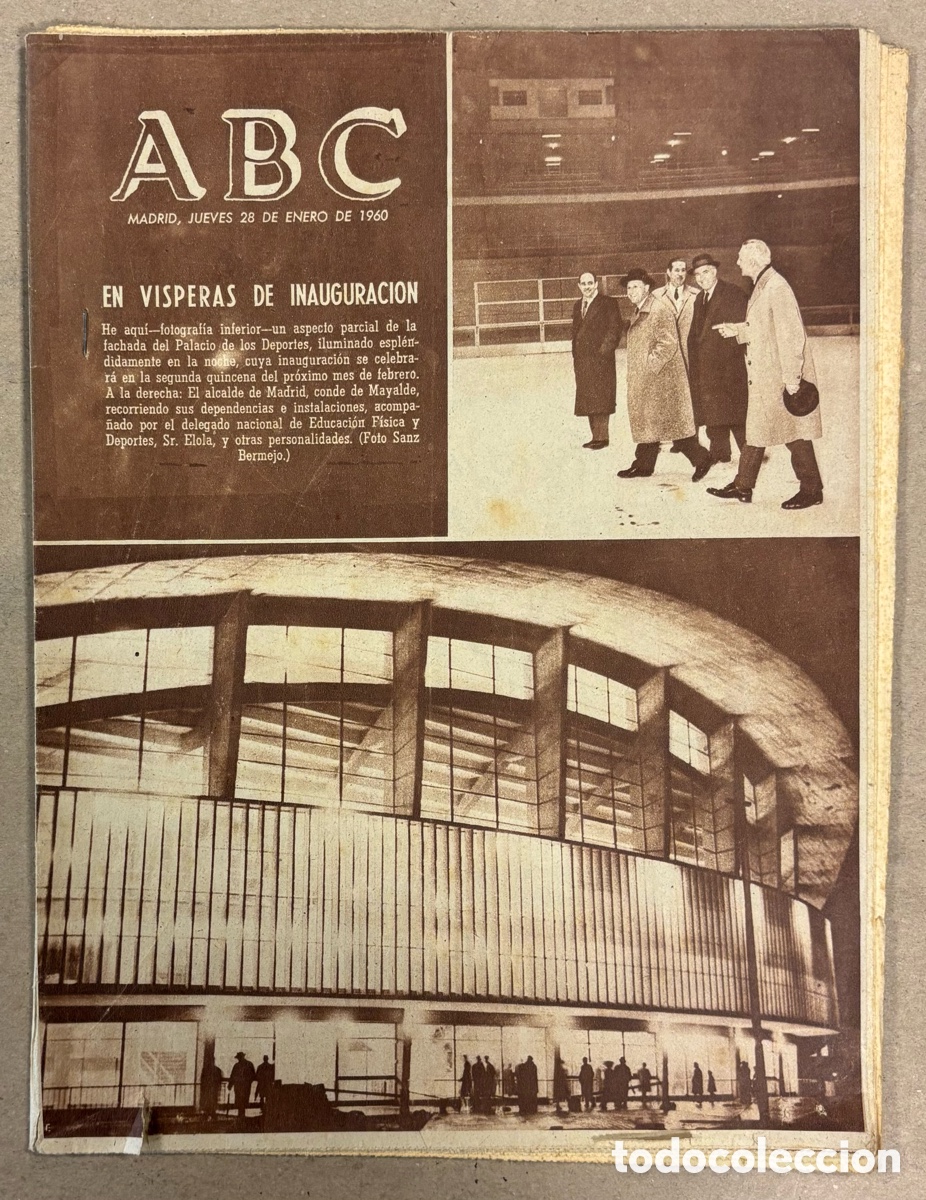 Coleccionismo de revistas y peri&oacute;dicos: ABC (28 DE ENERO DE 1960). INAUGURACI&Oacute;N DEL PALACIO DE LOS DEPORTES DE MADRID,&hellip;