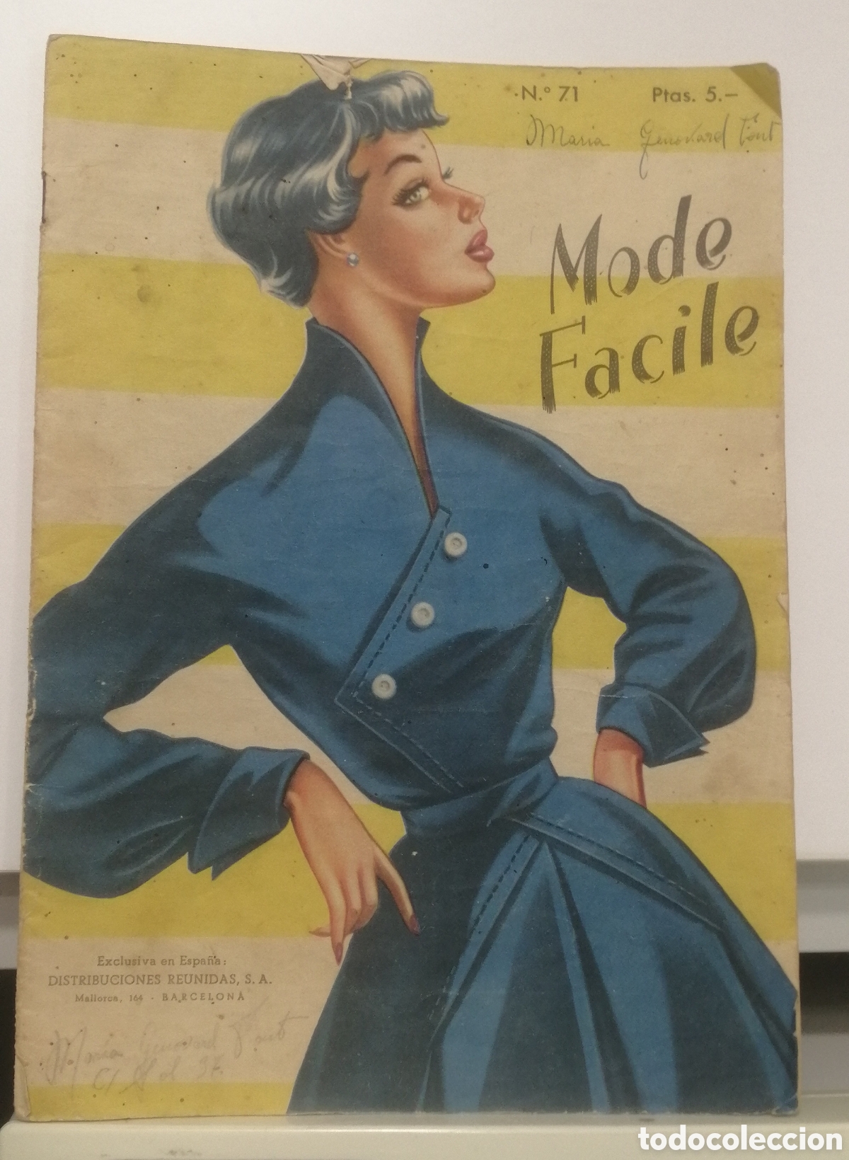 Coleccionismo de revistas y peri&oacute;dicos: Mode Facile N&uacute;mero 71 A&ntilde;os 50 Distribuciones Reunidas Barcelona