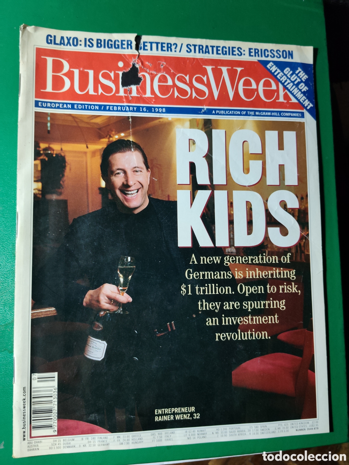 Coleccionismo de revistas y peri&oacute;dicos: Business Week edici&oacute;n Europea 1998 febrero 16