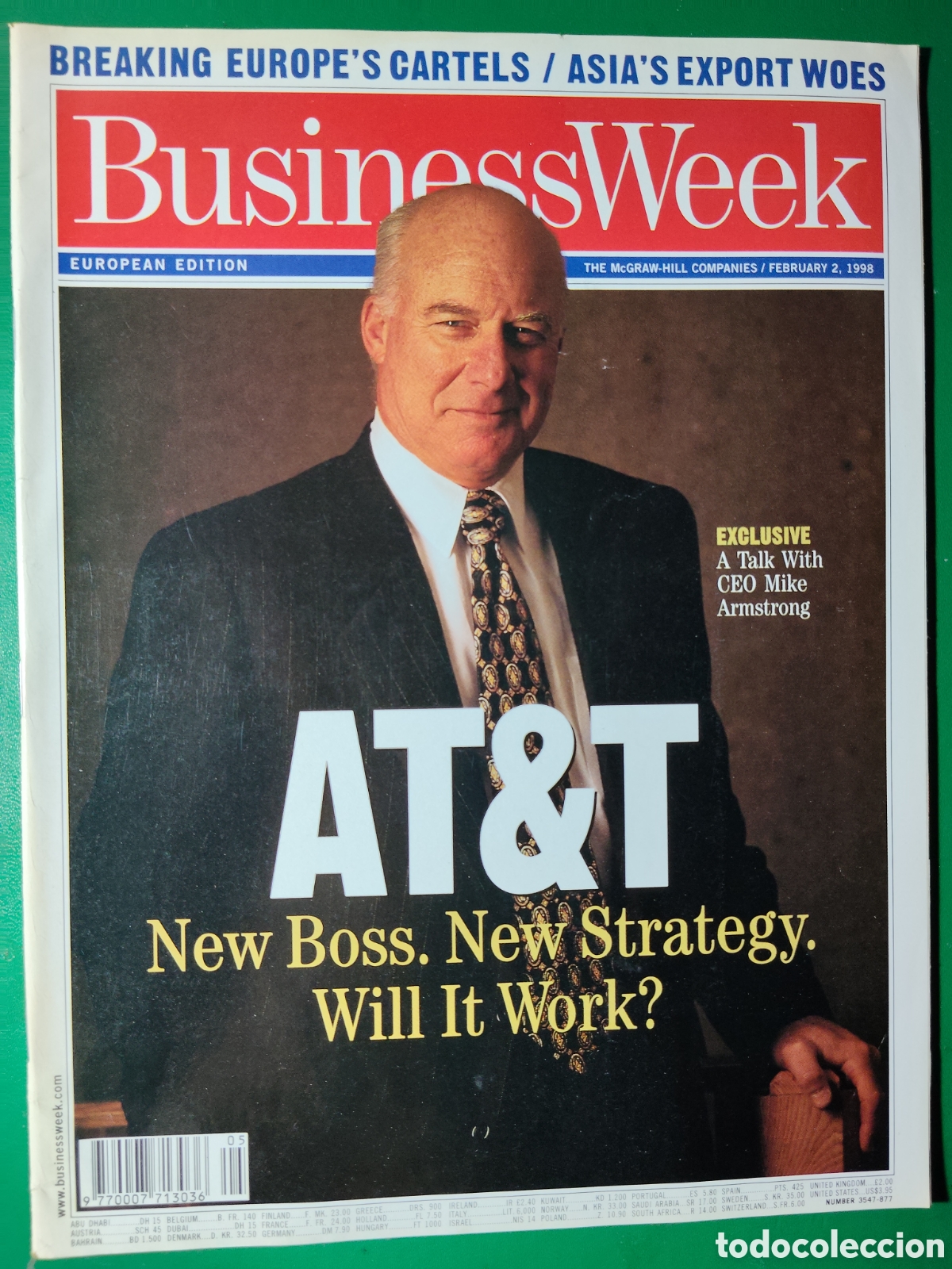 Coleccionismo de revistas y peri&oacute;dicos: Business Week edici&oacute;n Europea 1998 febrero 2