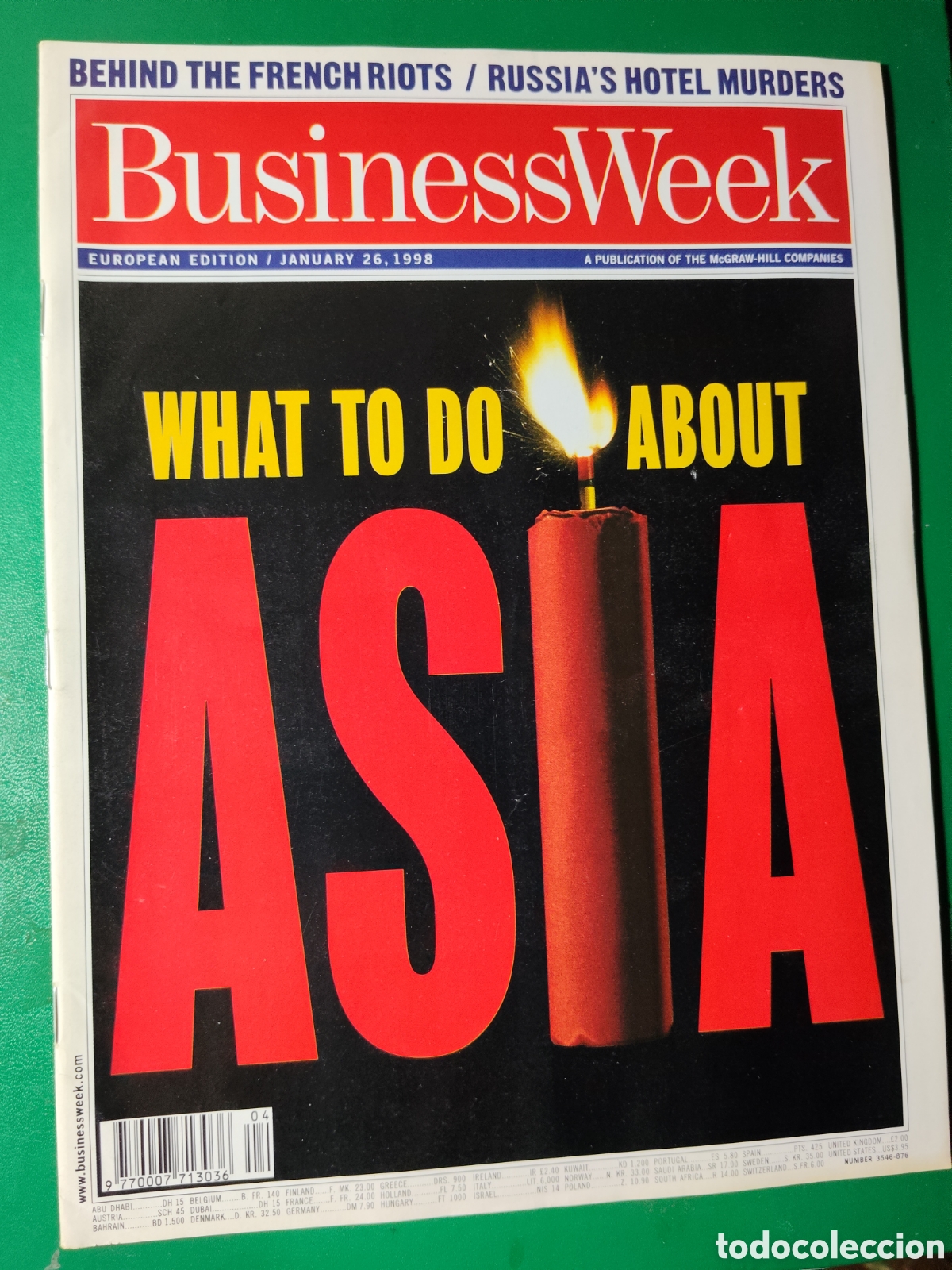 Coleccionismo de revistas y peri&oacute;dicos: Business Week edici&oacute;n Europea 1998 enero 26