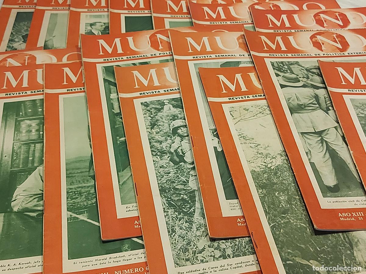 Coleccionismo de revistas y peri&oacute;dicos: LOTE 17 REVISTAS MUNDO | A&Ntilde;O 1952 | POL&Iacute;TICA EXTERIOR Y ECONOM&Iacute;A | N.&ordm; 615 A 650