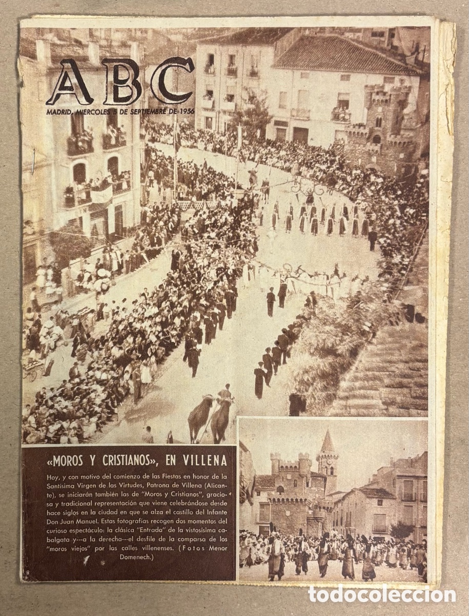Coleccionismo de revistas y peri&oacute;dicos: ABC (5 DE SEPTIEMBRE DE 1956). MOROS Y CRISTIANOS EN VILLENA,..