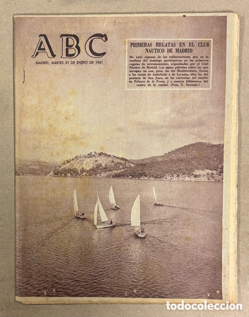 Coleccionismo de revistas y peri&oacute;dicos: ABC (31 DE ENERO DE 1961). PRIMERAS REGATAS EN EL CLUB N&Aacute;UTICO DE MADRID,..