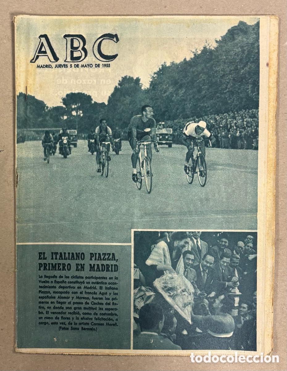 Coleccionismo de revistas y peri&oacute;dicos: ABC (5 DE MARZO DE 1955). LA VUELTA A ESPA&Ntilde;A: EL ITALIANO PIAZZA PRIMERO EN MADRID,&hellip;