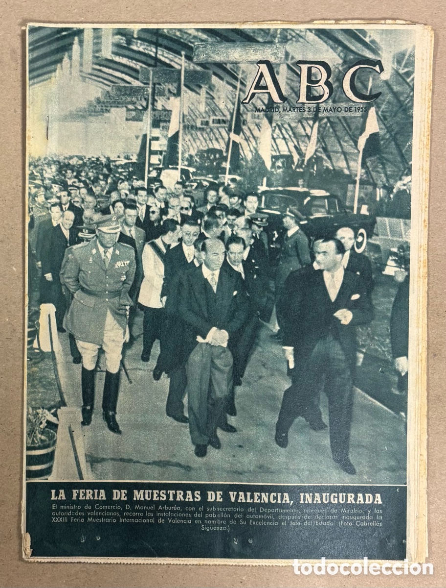 Coleccionismo de revistas y peri&oacute;dicos: ABC (3 DE MAYO DE 1955). INAUGURACI&Oacute;N DE LA FERIA DE MUESTRAS DE VALENCIA,&hellip;