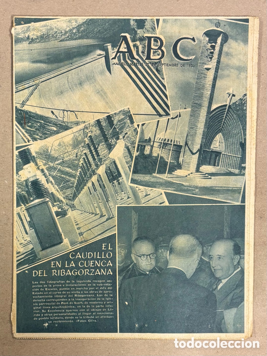 Coleccionismo de revistas y peri&oacute;dicos: ABC (22 DE SEPTIEMBRE DE 1955). EL CAUDILLO EN LA CUENCA DE RIBAGORZANA,,,,