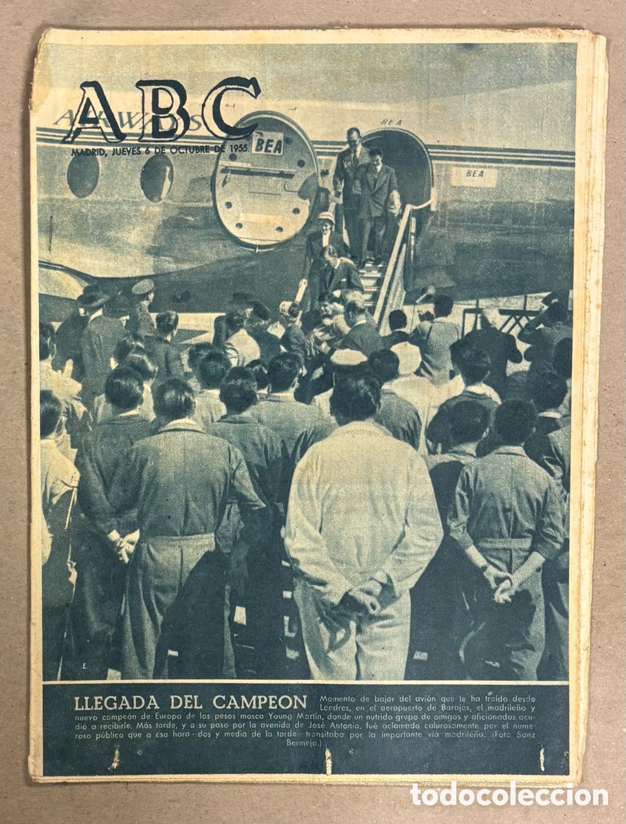 Coleccionismo de revistas y peri&oacute;dicos: ABC (6 DE 1955). BOXEO: RECIBIMIENTO AL CAMPE&Oacute;N MUNDIAL YOUNG MART&Iacute;N,&hellip;