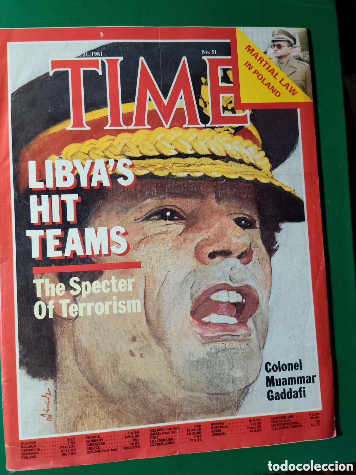Coleccionismo de revistas y peri&oacute;dicos: Revista TIME diciembre 1981 n&deg;51 GADAFFI