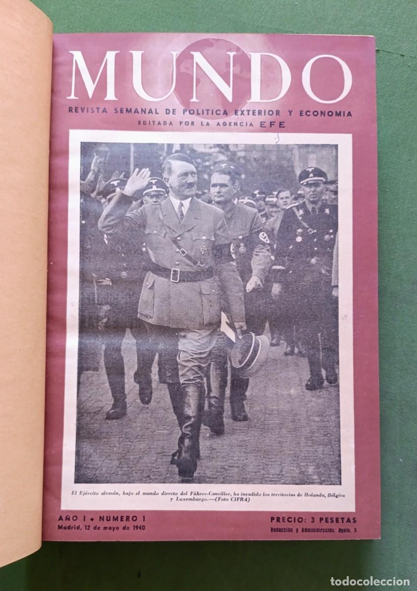 Coleccionismo de revistas y peri&oacute;dicos: REVISTA MUNDO - A&Ntilde;O 1940 COMPLETO - 34 NUNEROS (1 al 34) - AGENCIA EFE - D20.