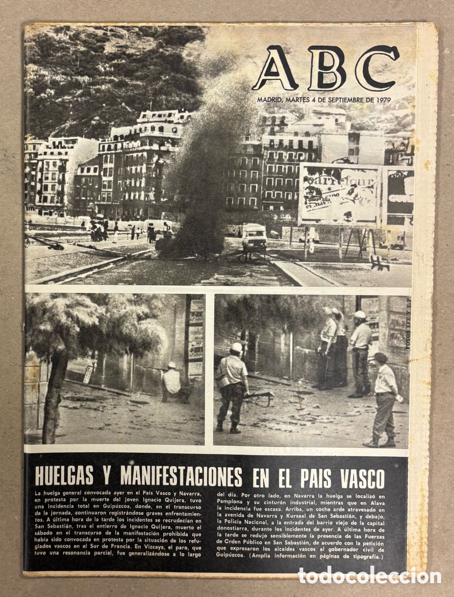 Coleccionismo de revistas y peri&oacute;dicos: ABC (4 DE SEPTIEMBRE DE 1979). HUELGAS Y MANIFESTACIONES EN EL PA&Iacute;S VASCO,&hellip;