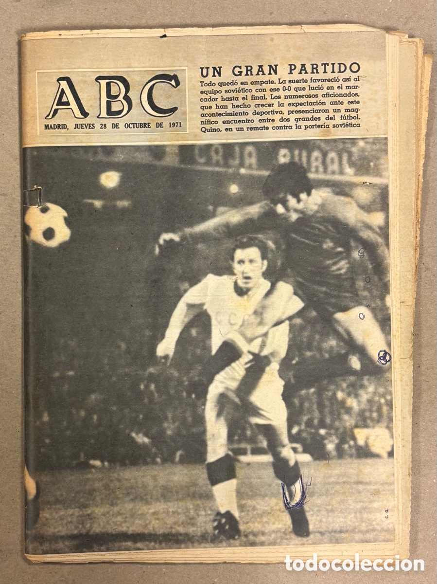 Coleccionismo de revistas y peri&oacute;dicos: ABC (28 DE OCTUBRE DE 1971). ESPA&Ntilde;A CONTRA UNI&Oacute;N SOVI&Eacute;TICA EN EL S&Aacute;NCHEZ PIZJUAN DE SEVILLA