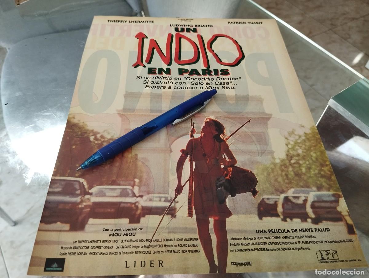 Coleccionismo de revistas y peri&oacute;dicos: PELICULA CARTELERA UN INDIO EN PARIS CLIPPING RECORTE REVISTA 1995 BONITO PARA ENMARCAR