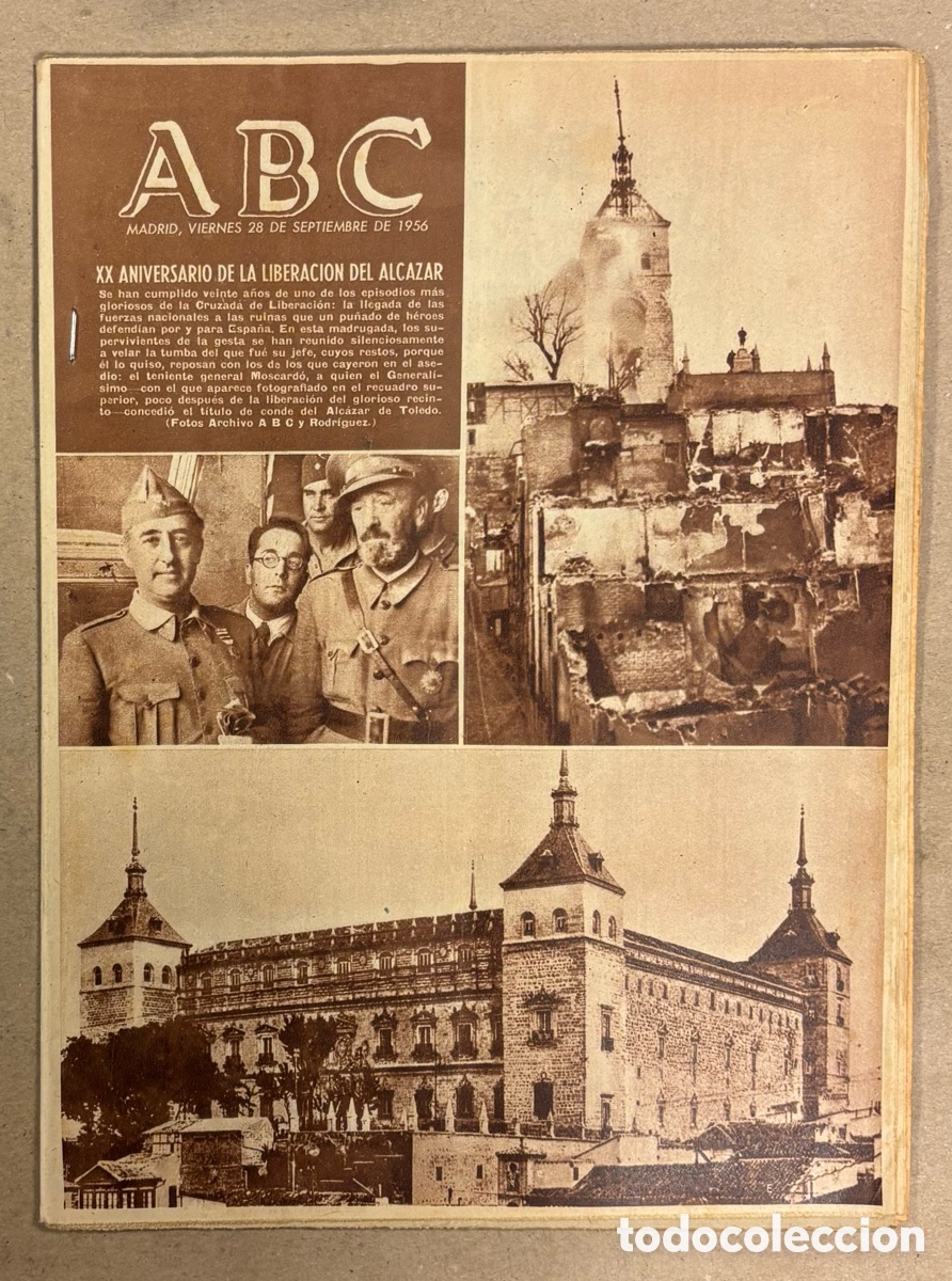 Coleccionismo de revistas y peri&oacute;dicos: ABC (28 DE SEPTIEMBRE DE 1956). XX ANIVERSARIO DE LA LIBERACI&Oacute;N DEL ALC&Aacute;ZAR,&hellip;