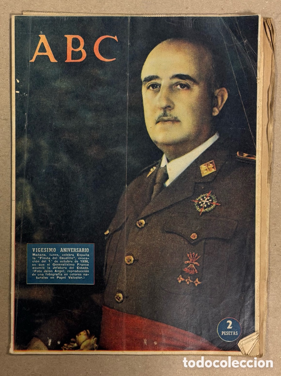 Coleccionismo de revistas y peri&oacute;dicos: ABC (29 DE SEPTIEMBRE DE 1956). VIG&Eacute;SIMO ANIVERSARIO FIESTA DEL CAUDILLO,&hellip;