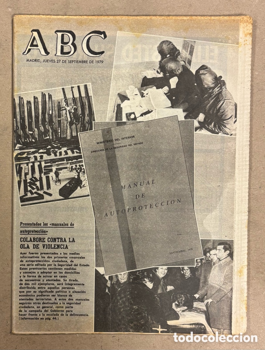 Coleccionismo de revistas y peri&oacute;dicos: ABC (27 DE SEPTIEMBRE DE 1979). PRESENTADOS LOS MANUALES DE AUTOPROTECCI&Oacute;N,&hellip;