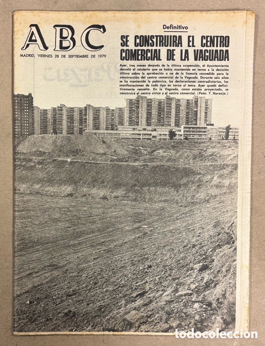 Coleccionismo de revistas y peri&oacute;dicos: ABC (28 DE SEPTIEMBRE DE 1979). SE CONSTRUIR&Aacute; EL CENTRO COMERCIAL DE LA VAGUADA EN MADRID,&hellip;