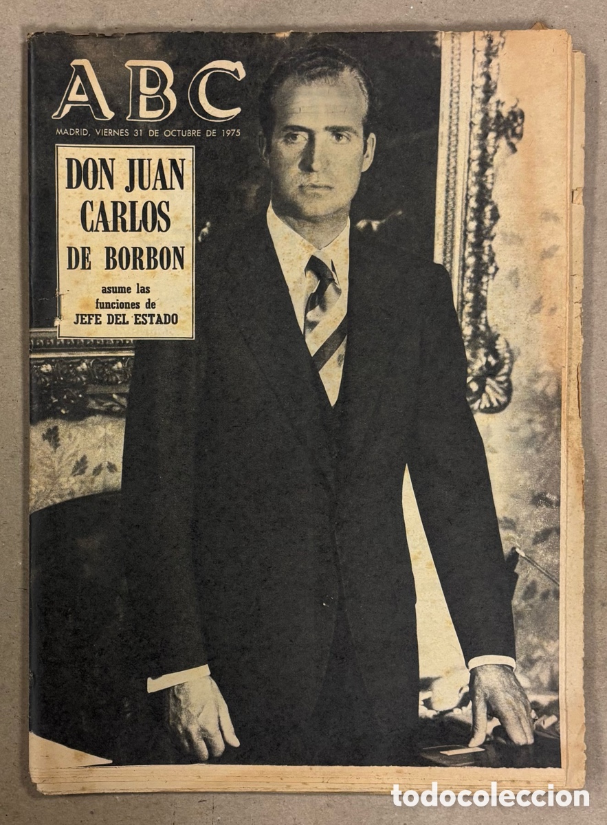 Coleccionismo de revistas y peri&oacute;dicos: ABC (31 DE OCTUBRE DE 1975). DON JUAN CARLOS DE BORB&Oacute;N ASUME LAS FUNCIONES DE JEFE DEL ESTADO
