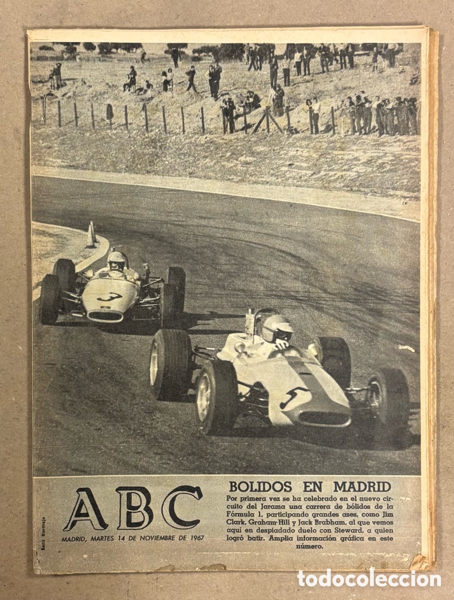 Coleccionismo de revistas y peri&oacute;dicos: ABC (14 DE NOVIEMBRE DE 1967). F&Oacute;RMULA 1: B&Oacute;LIDOS EN MADRID JIM CLARK, GRAHAM HILL,&hellip;
