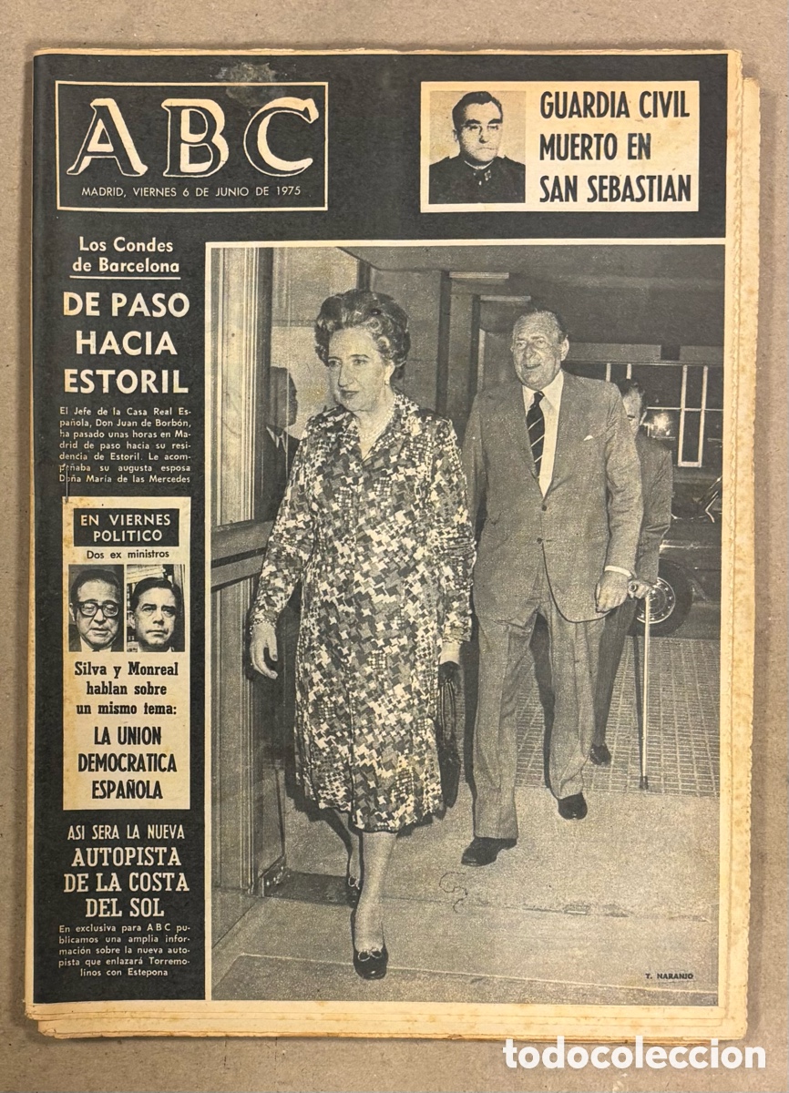 Coleccionismo de revistas y peri&oacute;dicos: ABC (6 DE JUNIO DE 1975). GUARDIA CIVIL MUERTO EN SAN SEBASTI&Aacute;N ETA, AUTOPISTA DE LA COSTA DEL SOL